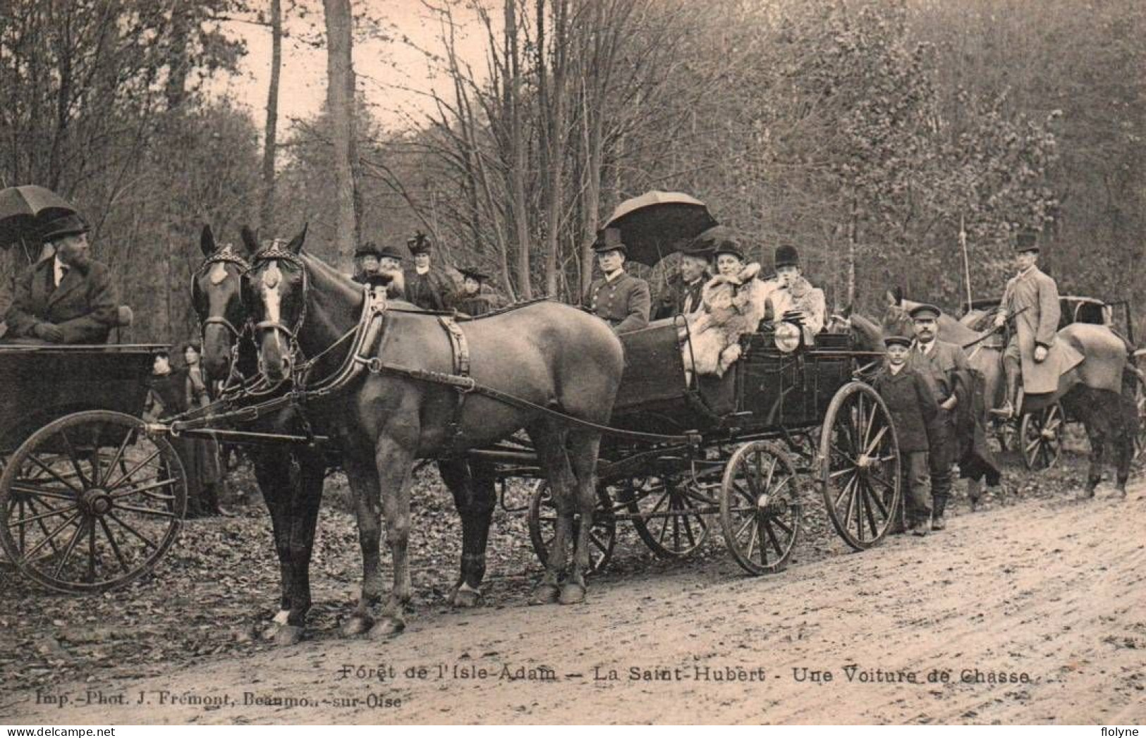 L'isle Adam - La Forêt - La Saint Hubert - Une Voiture De Chasse - Vénerie Chasse à Courre Attelage - L'Isle Adam