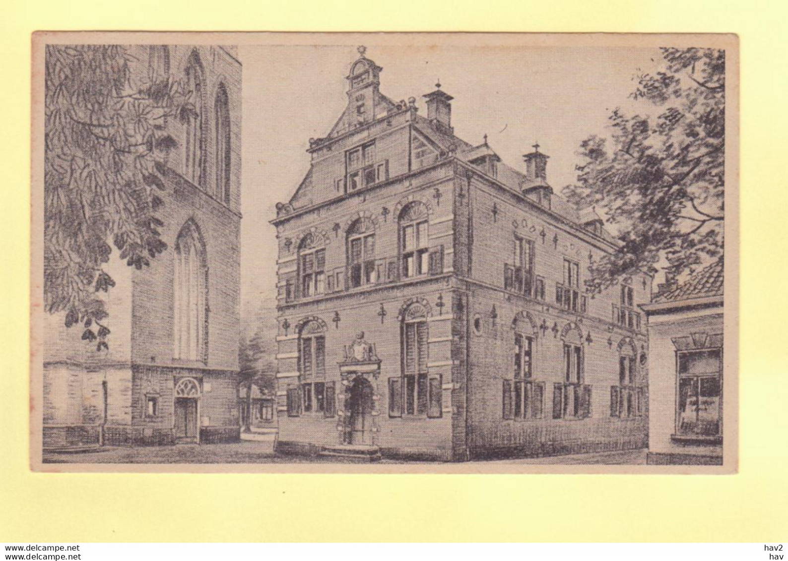 Lochem Tekening Gevel Oud Stadhuis RY19508 - Lochem