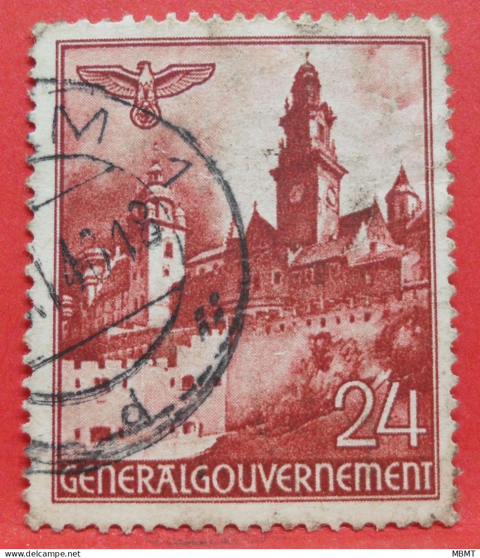 N°45 - 24 Groschen - Année 1940 - Timbre Oblitéré Allemagne Occupations 2de GM Gouvernement Général - - Andere & Zonder Classificatie