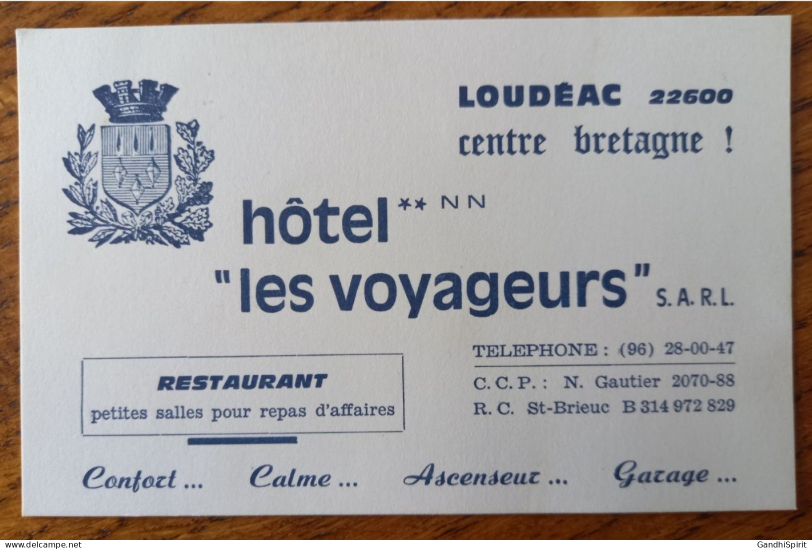 Loudéac - Hotel ** Les Voyageurs, Restaurant - 8.2 Cm X 12.8 Cm - Loudéac