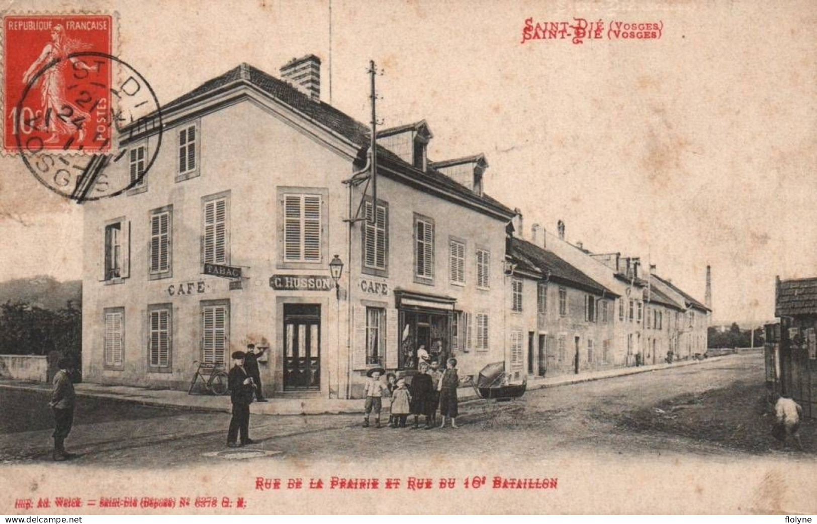 Saint Dié - Rue De La Prairie Et Rue Du 16ème Bataillon - Café Bureau De Tabac HUSSON - Saint Die
