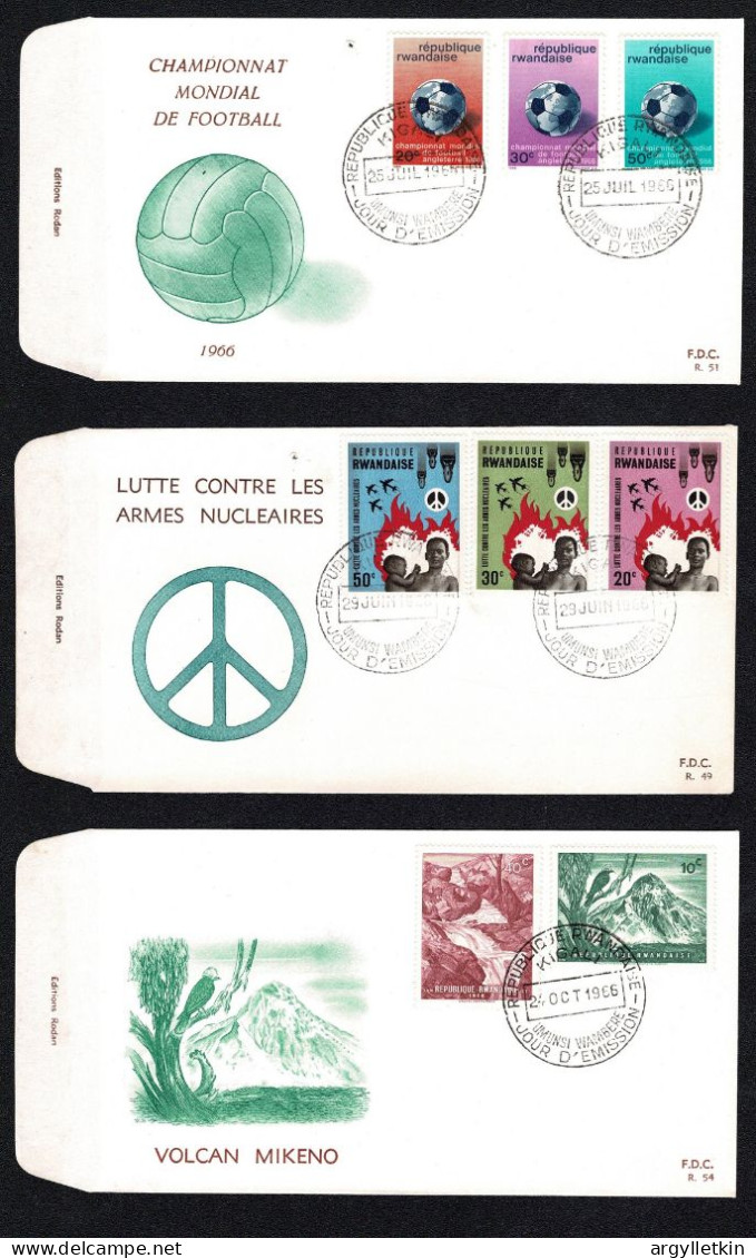 RWANDA FDC'S 1964/66 - Lettres & Documents
