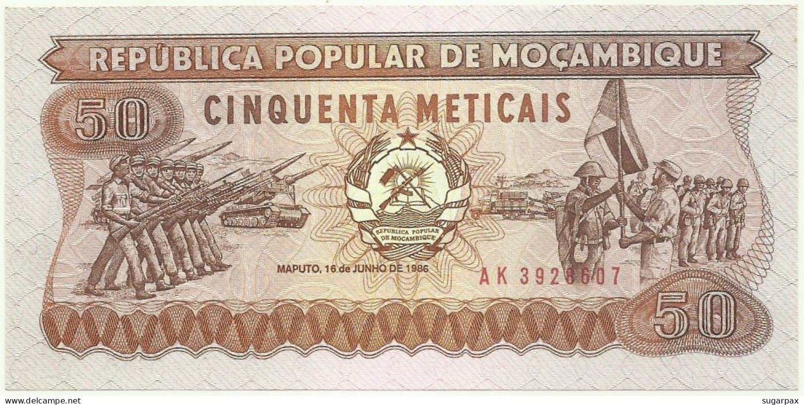 Mozambique - 50 Meticais - 16.06.1986 - Unc. - P 129.b - Serie AK - Mozambico