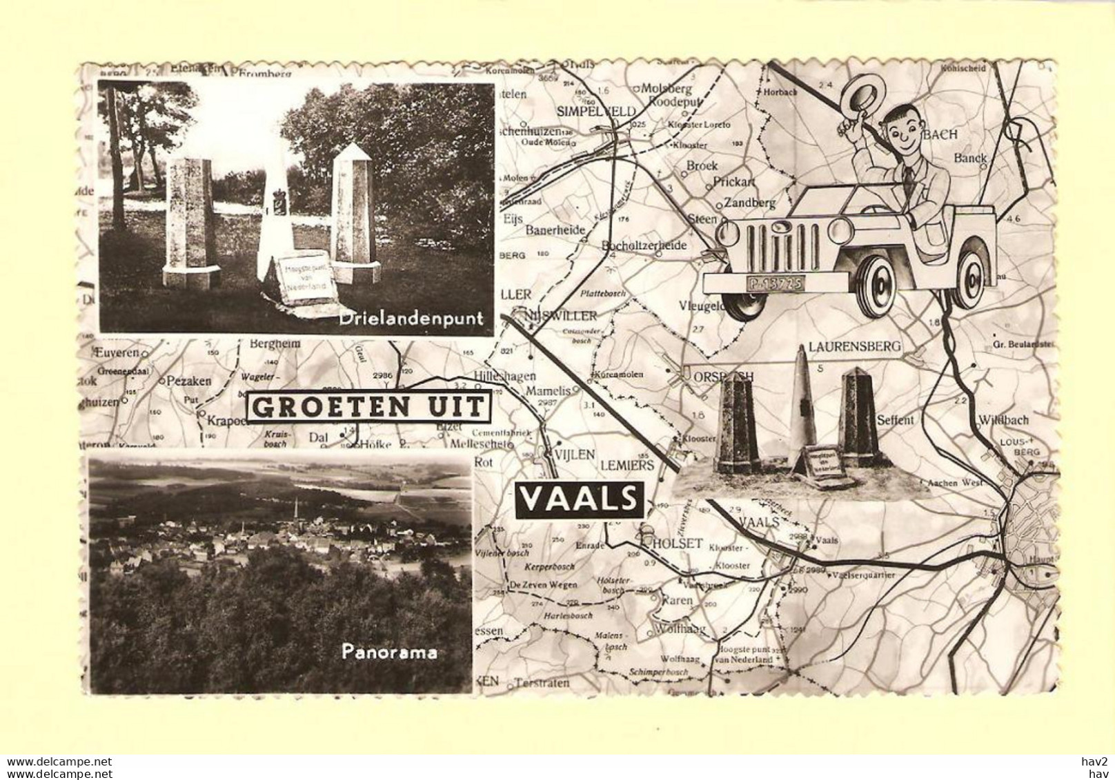 Vaals 2-luik Op Landkaart RY23778 - Vaals