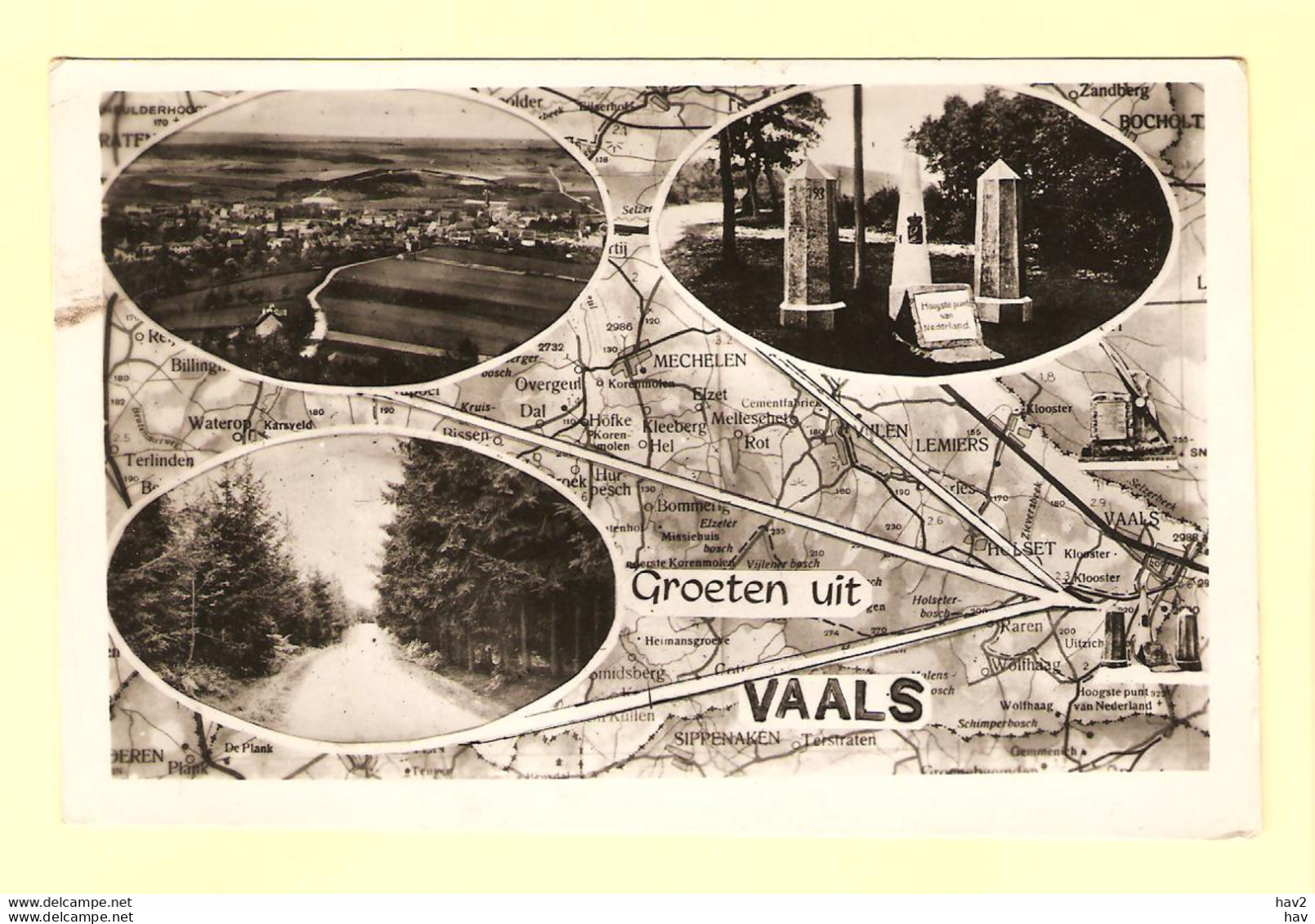 Vaals 3-luik Op Landkaart 1950 RY22289 - Vaals