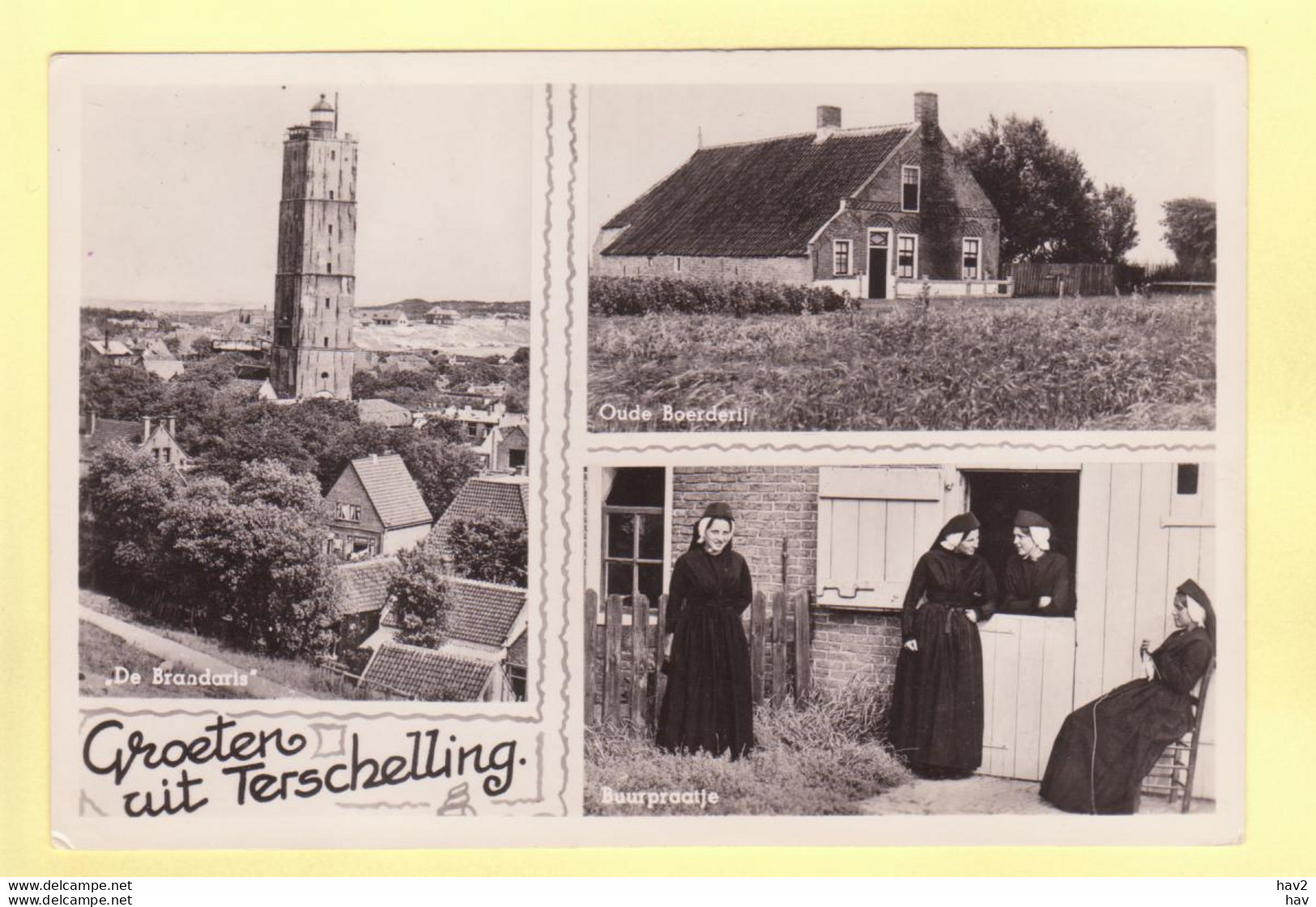 Terschelling 3-luik Met Klederdracht 1957 RY19946 - Terschelling