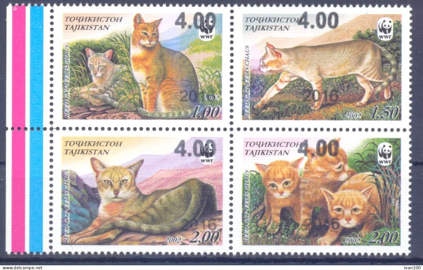 2016. Tajikistan, WWF, Wild Cats, 4v  With OP Perforated, Mint/** - Tajikistan