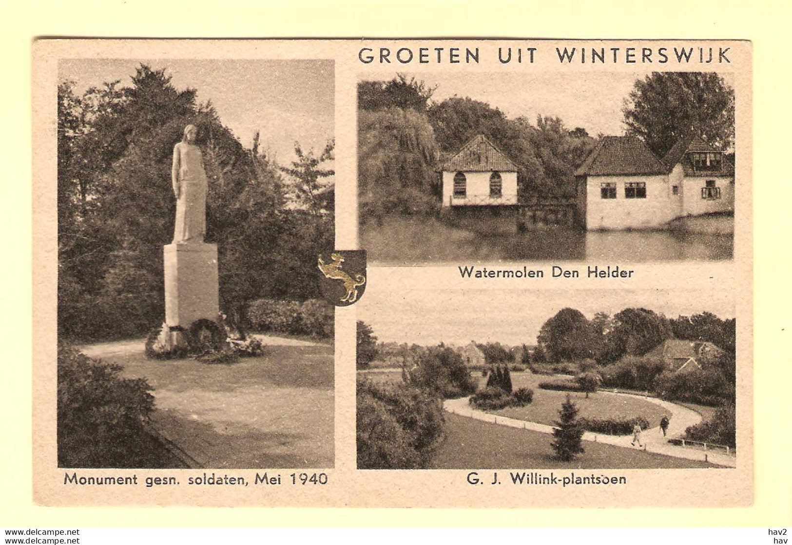 Winterswijk 3-luik Met Watermolen 1950 RY23186 - Winterswijk