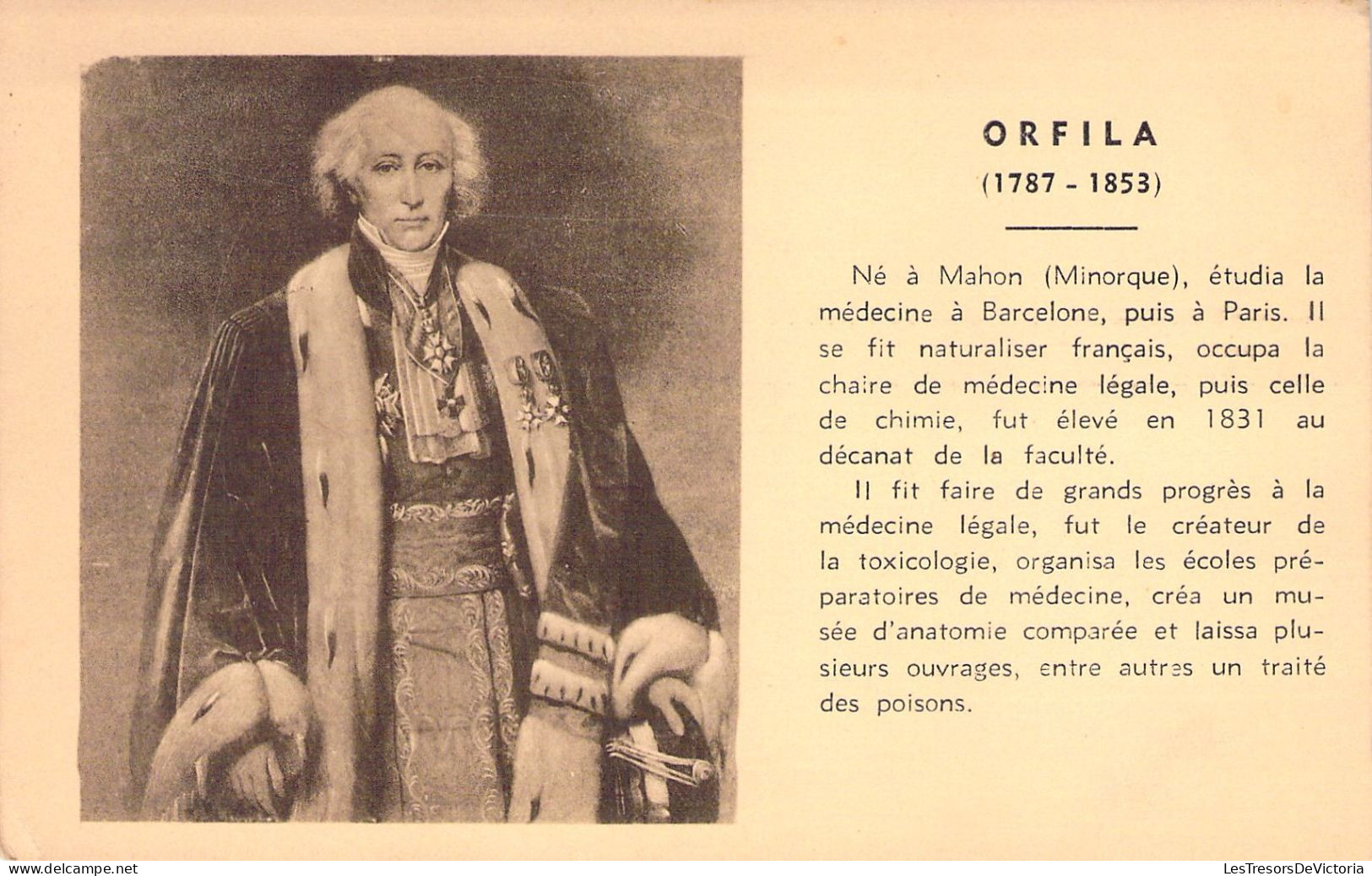 Célébrité - ORFILA - Médecine - Carte Postale Ancienne - Otros & Sin Clasificación