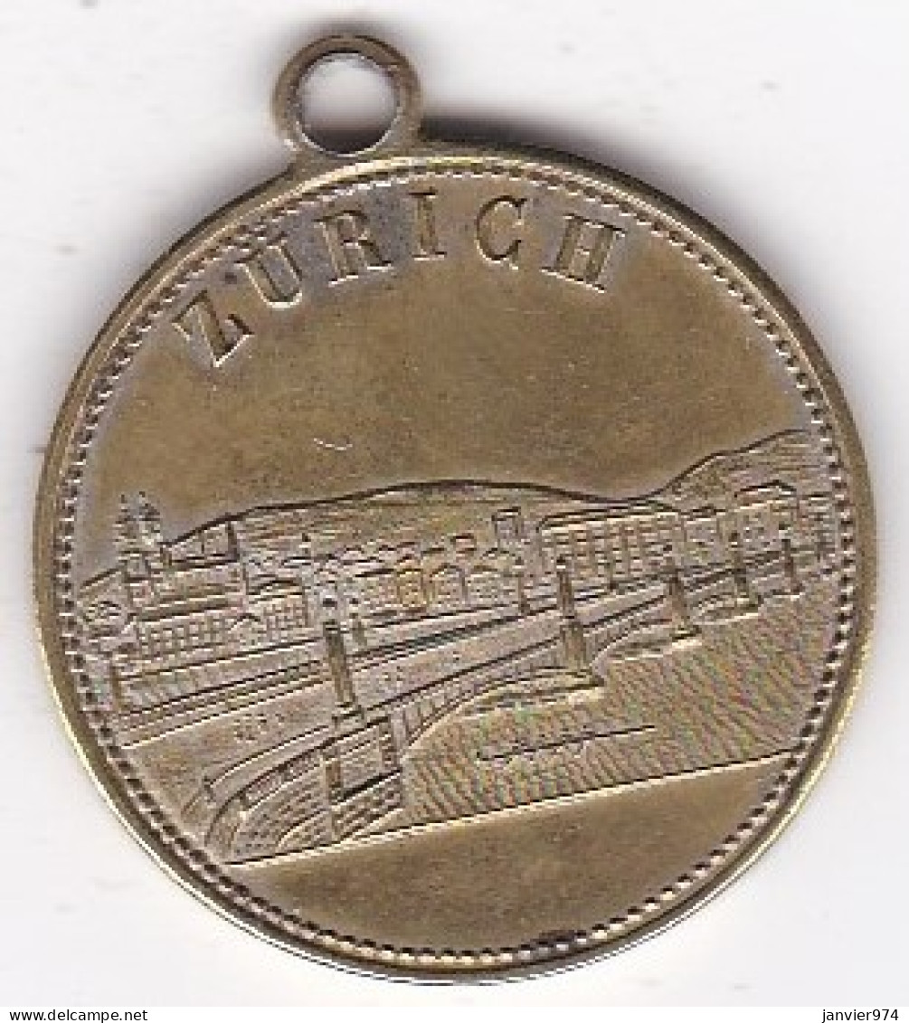 Suisse Zurich Médaille Commémoration De L'inauguration Du Quai 2 Et 3 Juillet 1887. Rare - Altri & Non Classificati