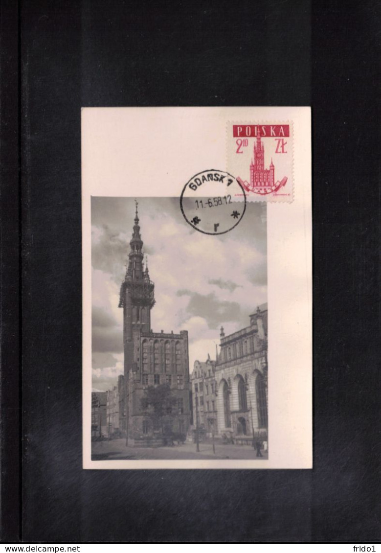 Poland 1958 Gdansk Maximum Card - Tarjetas Máxima