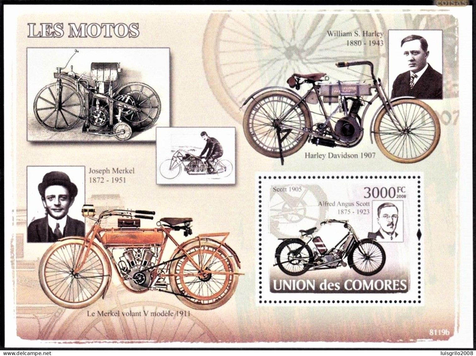 Les Motos Anciennes -|- Comores, 2008 - MNH - Comores (1975-...)