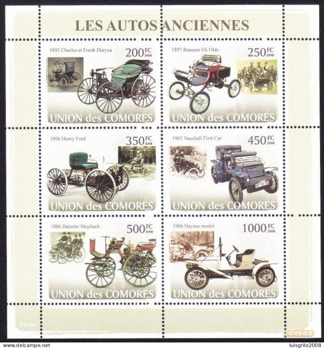 Les Autos Anciennes -|- Comores, 2008 - MNH . Perforated - Comores (1975-...)