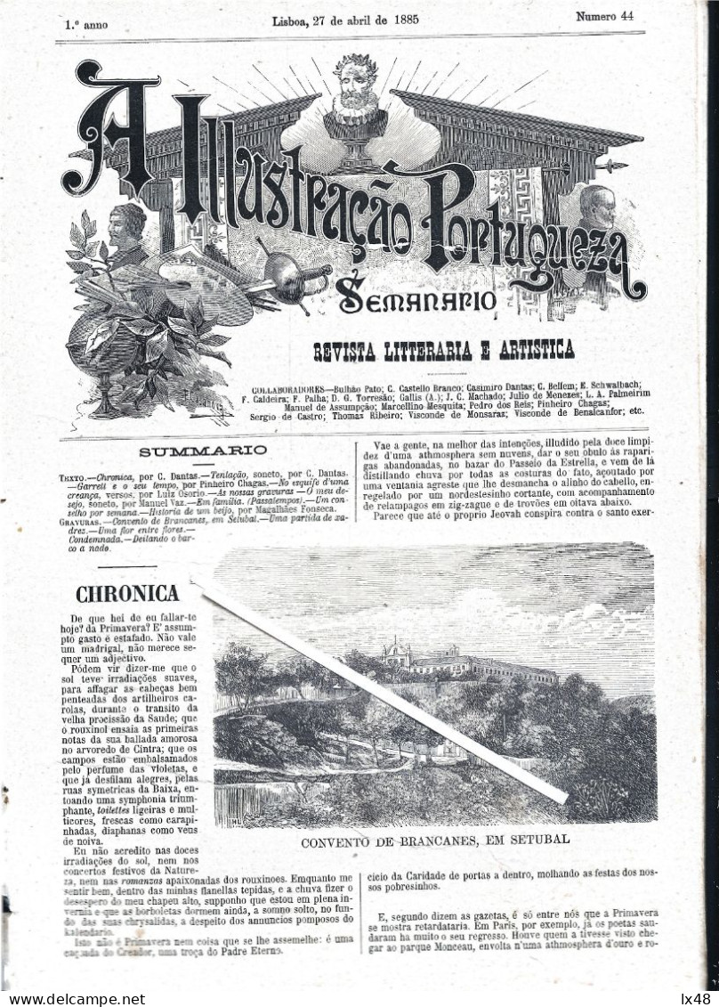 Convento De Brancanes, Em Setúbal. Revista 'A Ilustração Portuguesa' Nº. 44 De 1885. Revista De 8 Páginas. Luís Camões. - Livres Anciens