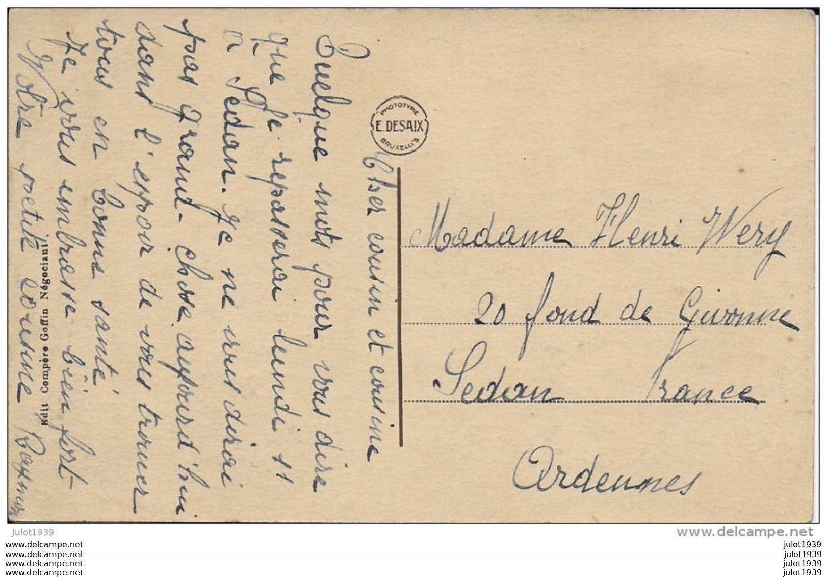 GRAIDE ..--  Les Pasquy . RAILS !!!  Vers FOND DE GIVONNE ( Mme Henri WERY ) . Voir Verso . - Bièvre