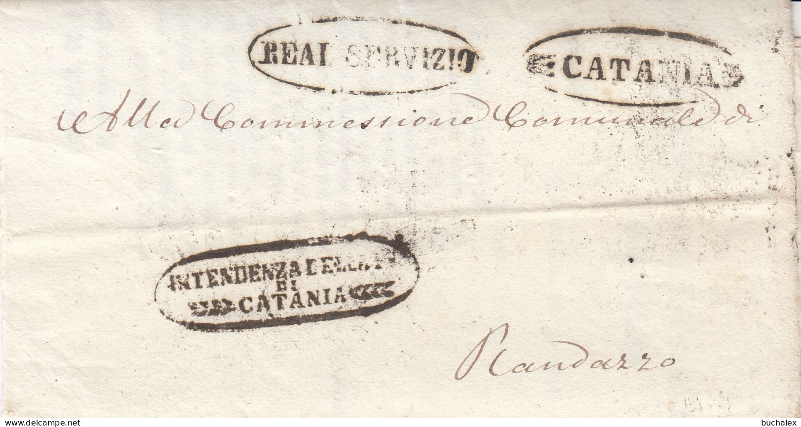 Italien Vollständiger Brief Aus Dem Jahr 1859 Von Catania Nach Randazzo - Sicily