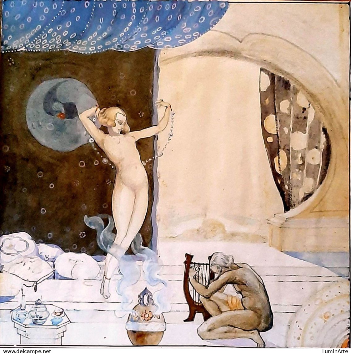 "Scena Orientalista" Acquerello "Scène Orientaliste" - Art Nouveau / Art Deco