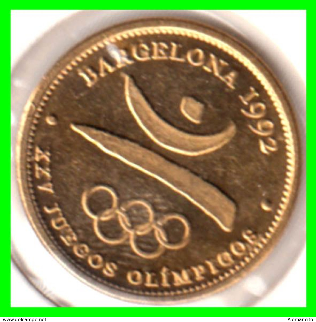 ESPAÑA  ( EUROPA ) - MEDALLA JUEGOS OLIMPICOS BARCELONA 92 ( BAÑADA EN ORO 22 KILATES) - Souvenir-Medaille (elongated Coins)