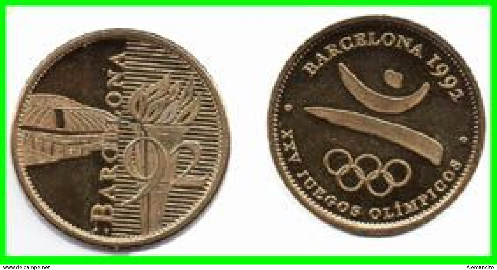 ESPAÑA  ( EUROPA ) - MEDALLA JUEGOS OLIMPICOS BARCELONA 92 ( BAÑADA EN ORO 22 KILATES) - Elongated Coins