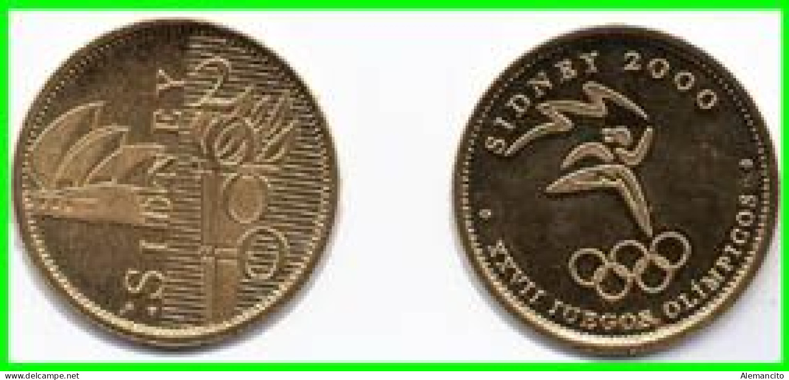 ESPAÑA  ( EUROPA ) - MEDALLA JUEGOS OLIMPICOS SIDNEY 2000 ( BAÑADA EN ORO 22 KILATES) - Monedas Elongadas (elongated Coins)