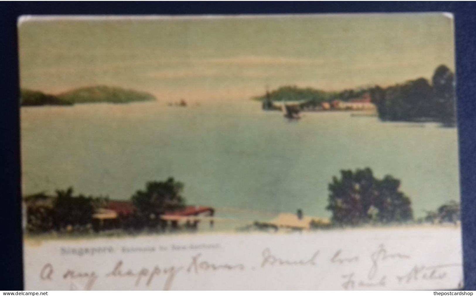 Singapore Entrance To The New Harbour Used Yet Stamp Not Cancelled Miss Drury - Singapore