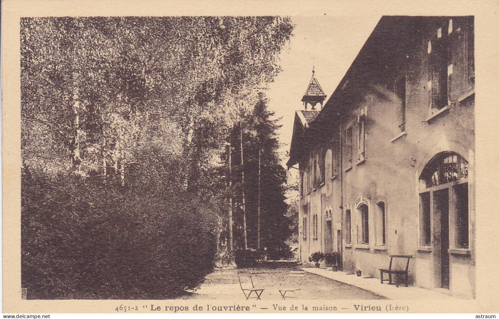 Cpa - 38 - Virieu - " Le Repos De L'ouvriere " - Vue De La Maison - Edi Hourlier N°4651 2 - Virieu