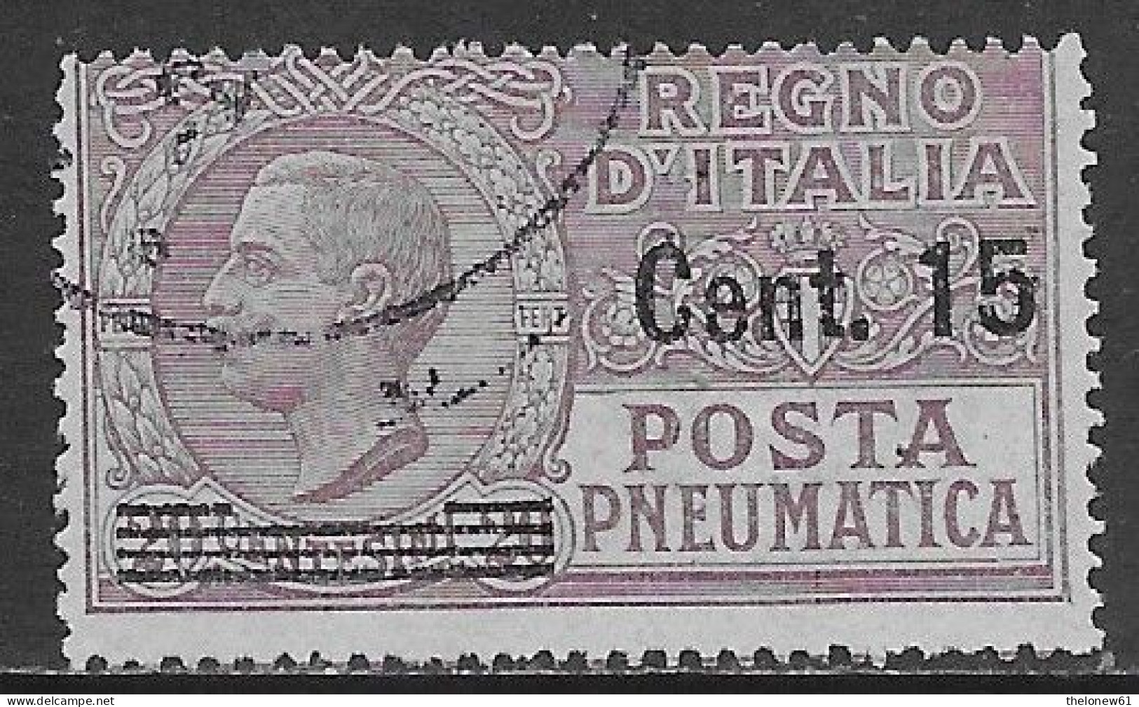 Italia Italy 1927 Regno Pneumatica Leoni Sovrastampati C15 Su 20c Sa N.PN10 US - Poste Pneumatique