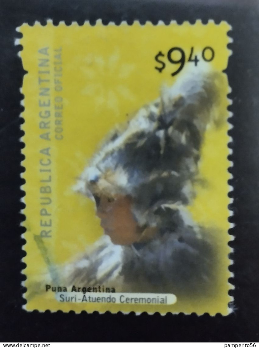 ARGENTINA - AÑO 2000 - SERIE CULTURA ARGENTINA - Puna Argentina-Suri, Atuendo Ceremonial - Usada - Used Stamps