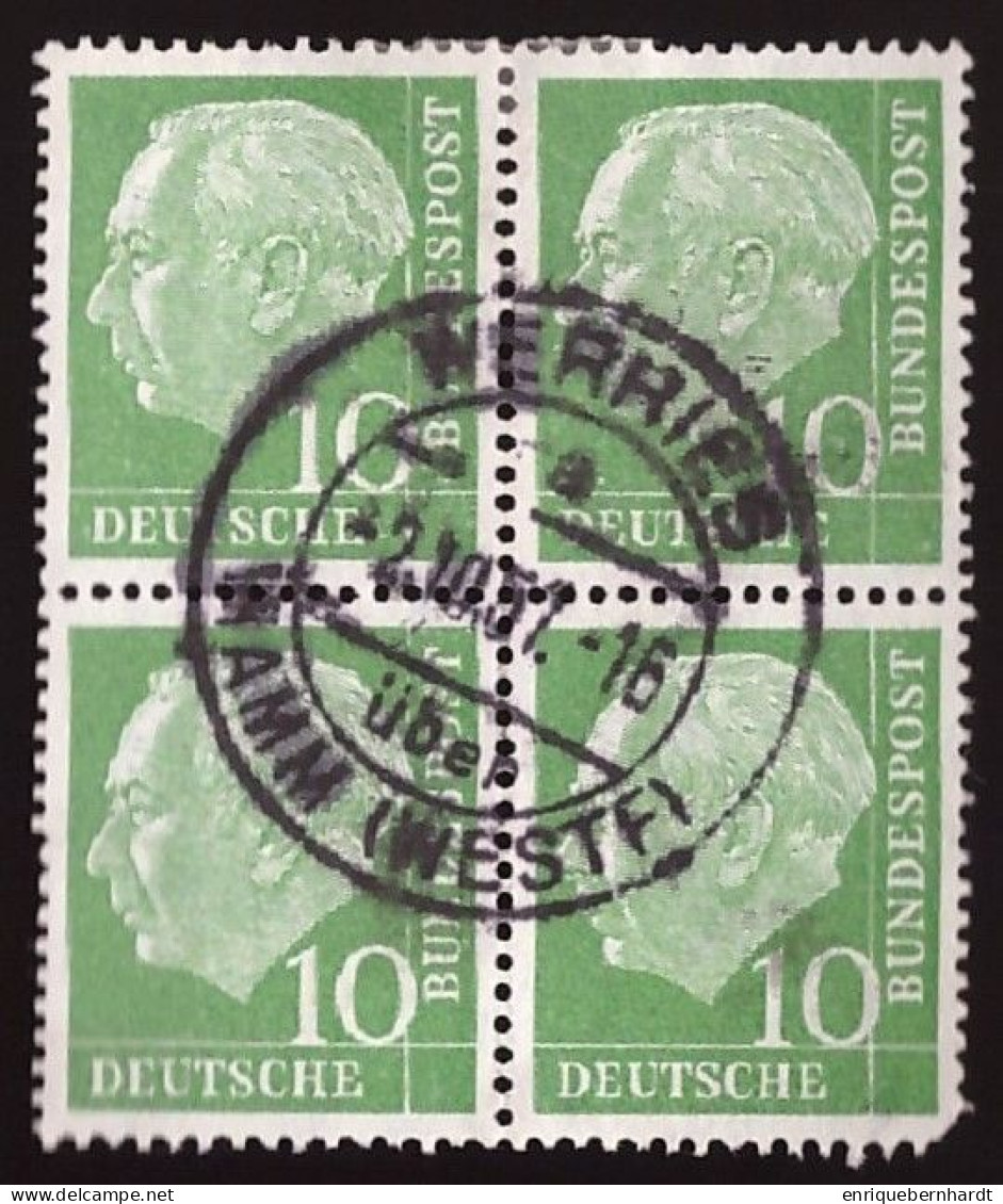 ALEMANIA • PRESIDENTE DR THEDORE HEUSS • SELLOS USADOS DE 10 PFENNIG • EMISIÓN AÑO 1954 - Gebraucht