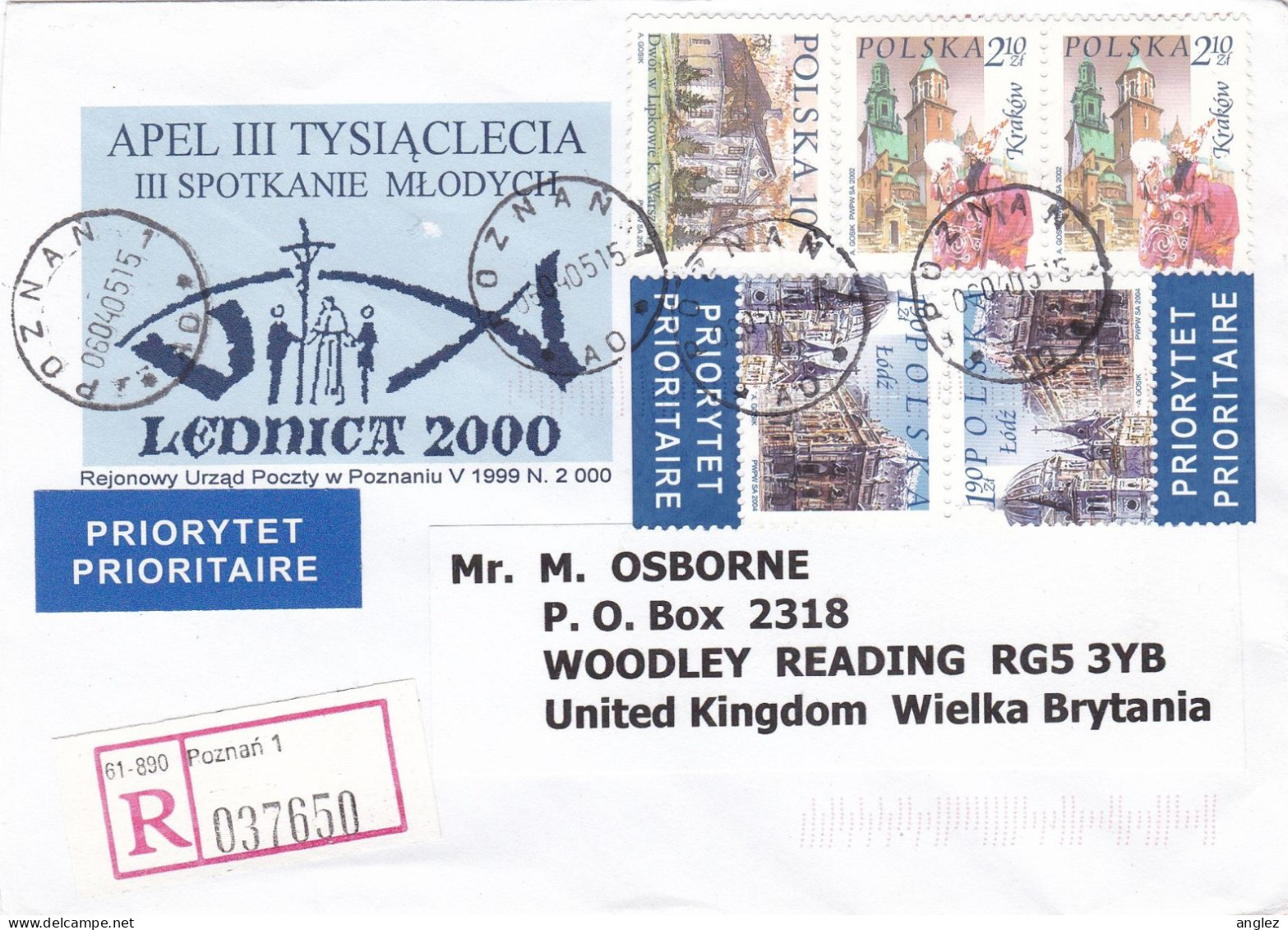 Poland - 2005 Airmail Cover Poznan To UK Franked Tete - Beche Stamps - Covers & Documents