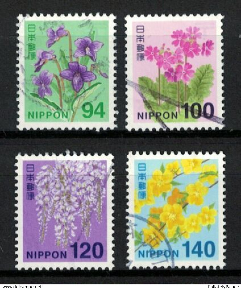 JAPAN 2021 NEW FLOWERS DEFINITIVE ISSUES REPRINT COMP. SET OF 4 STAMPS IN USED (*) - Gebraucht