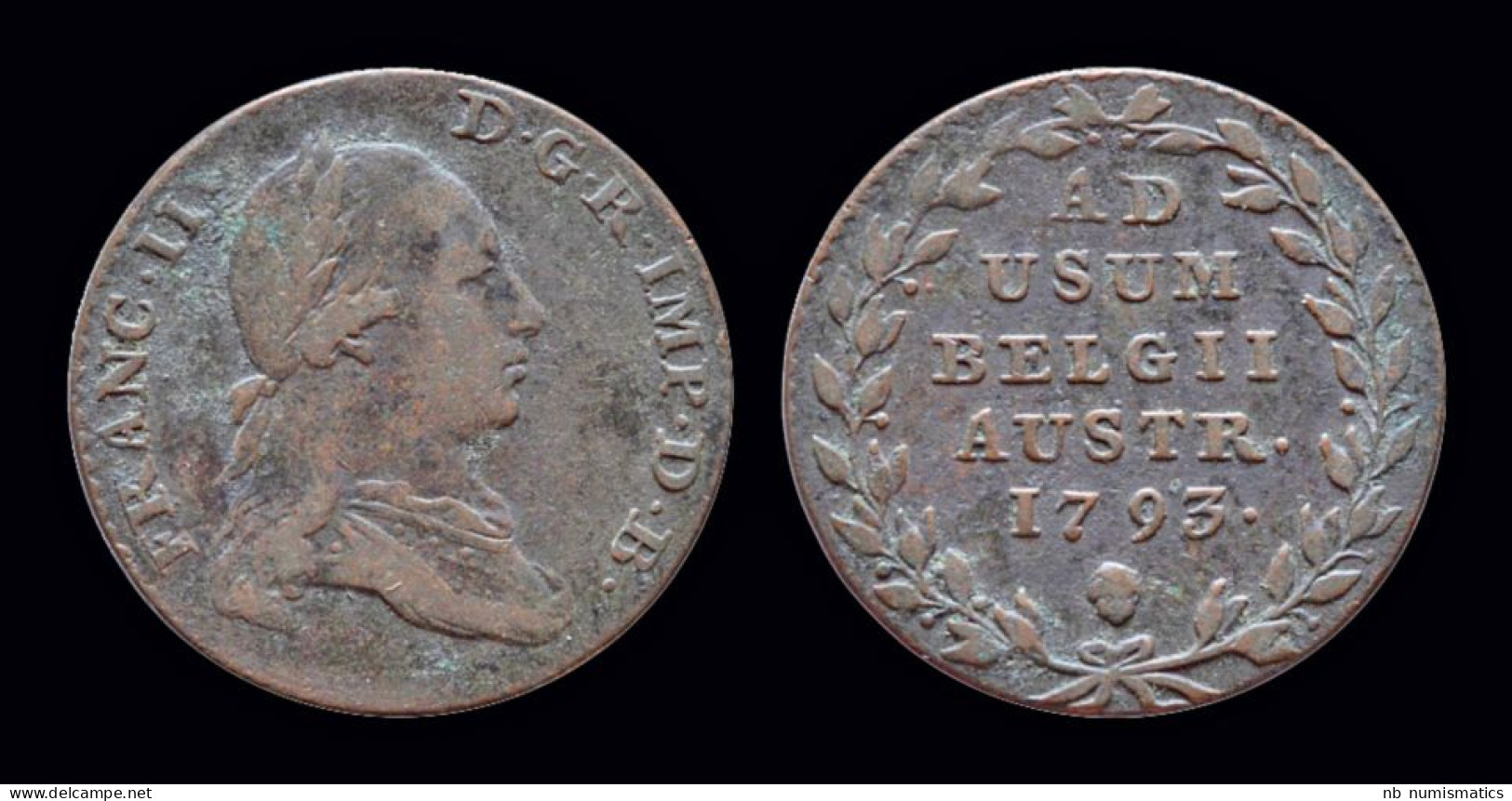 Austrian Netherlands Brabant Frans II Double Liard 1793 - 1714-1794 Pays-Bas Autrichiens  