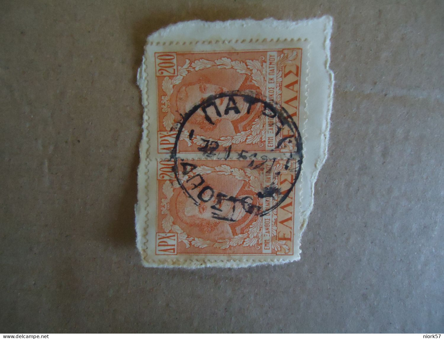 GREECE    POSTMARK ON STAMPS  ΠΑΤΡΑΙ 1951 - Poststempel - Freistempel