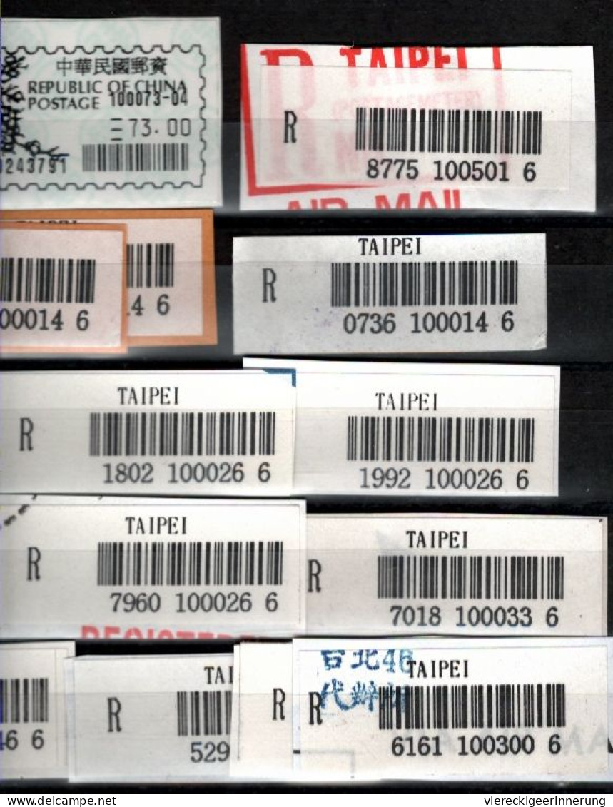 ! Lot Von 166 R-Zetteln Aus Taiwan, Taipei, Republic Of China, Einschreibzettel, Reco Label - Other & Unclassified