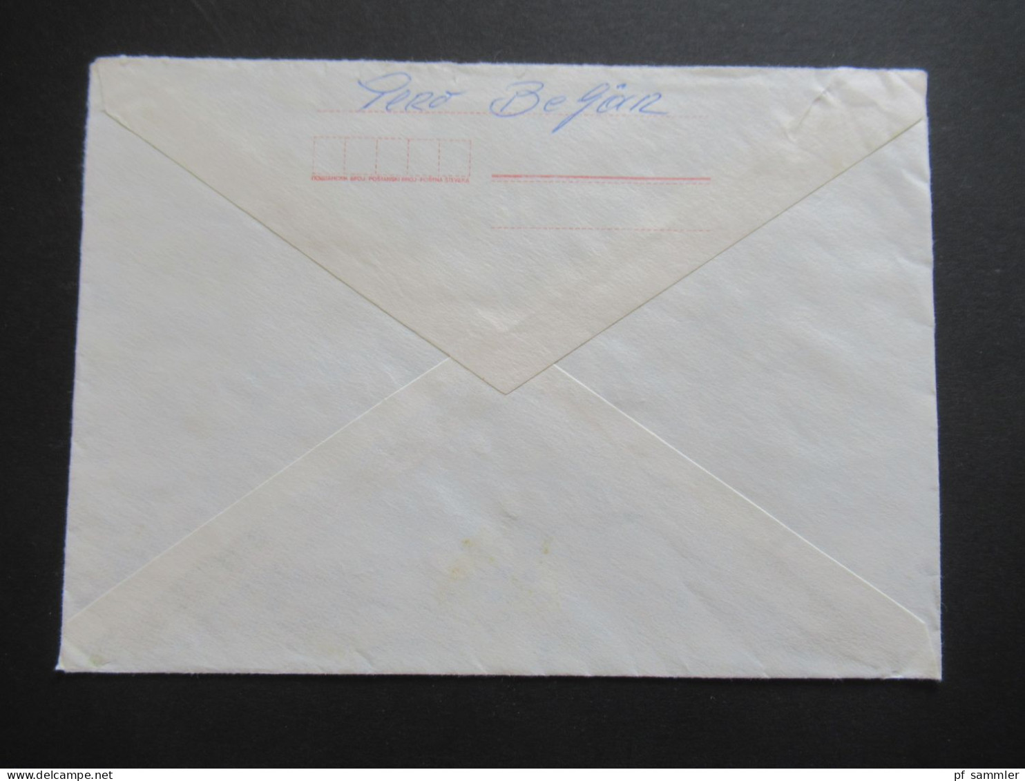 Jugoslawien 1988 Ganzsachen Umschlag Mit ZuF Einschreiben Duvno Nach Steinhagen / Marke Mit Motiv Flugzeug - Cartas & Documentos