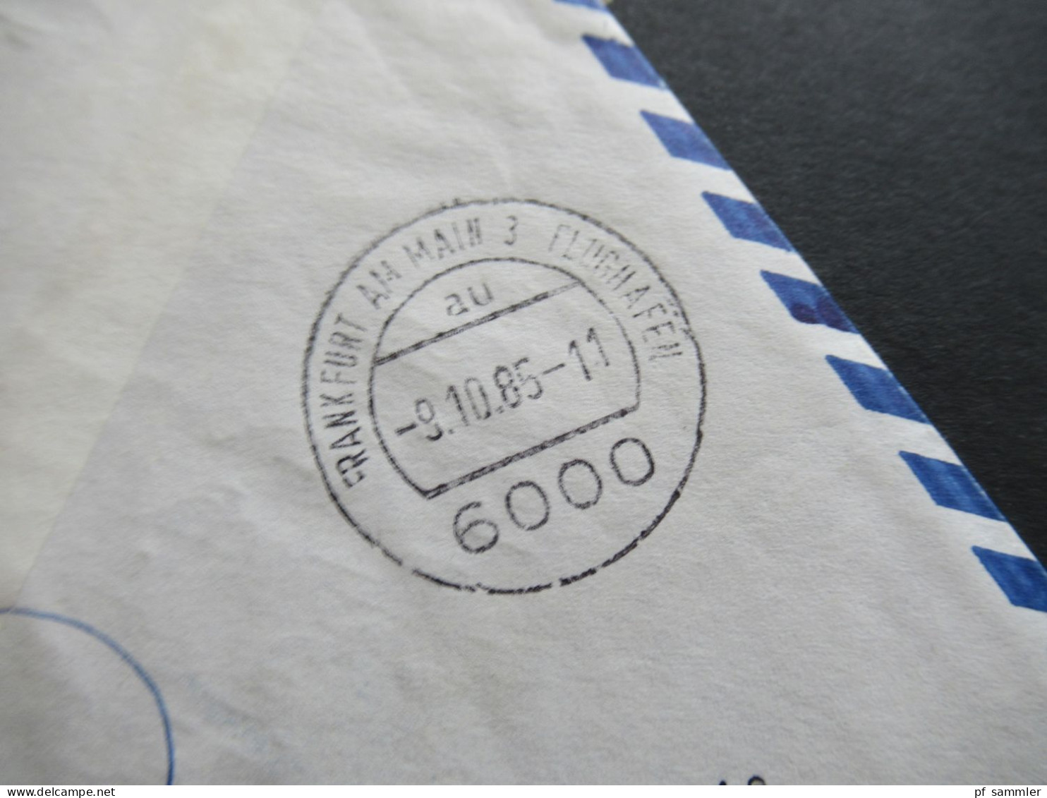 Griechenland 1985 Einschreiben Air Mail / Luftpost Per Express Patre - Stuttgart Rücks. Stp. Frankfurt Am Main Flughafen - Briefe U. Dokumente