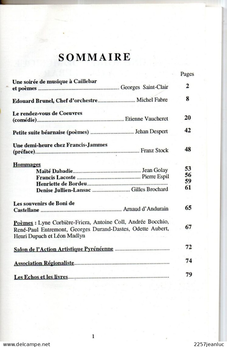 Revue Régionaliste Des Pyrénées  N: 281 / 282  De Janvier - Juin 1994  * M.Fabre à  Pau - Midi-Pyrénées