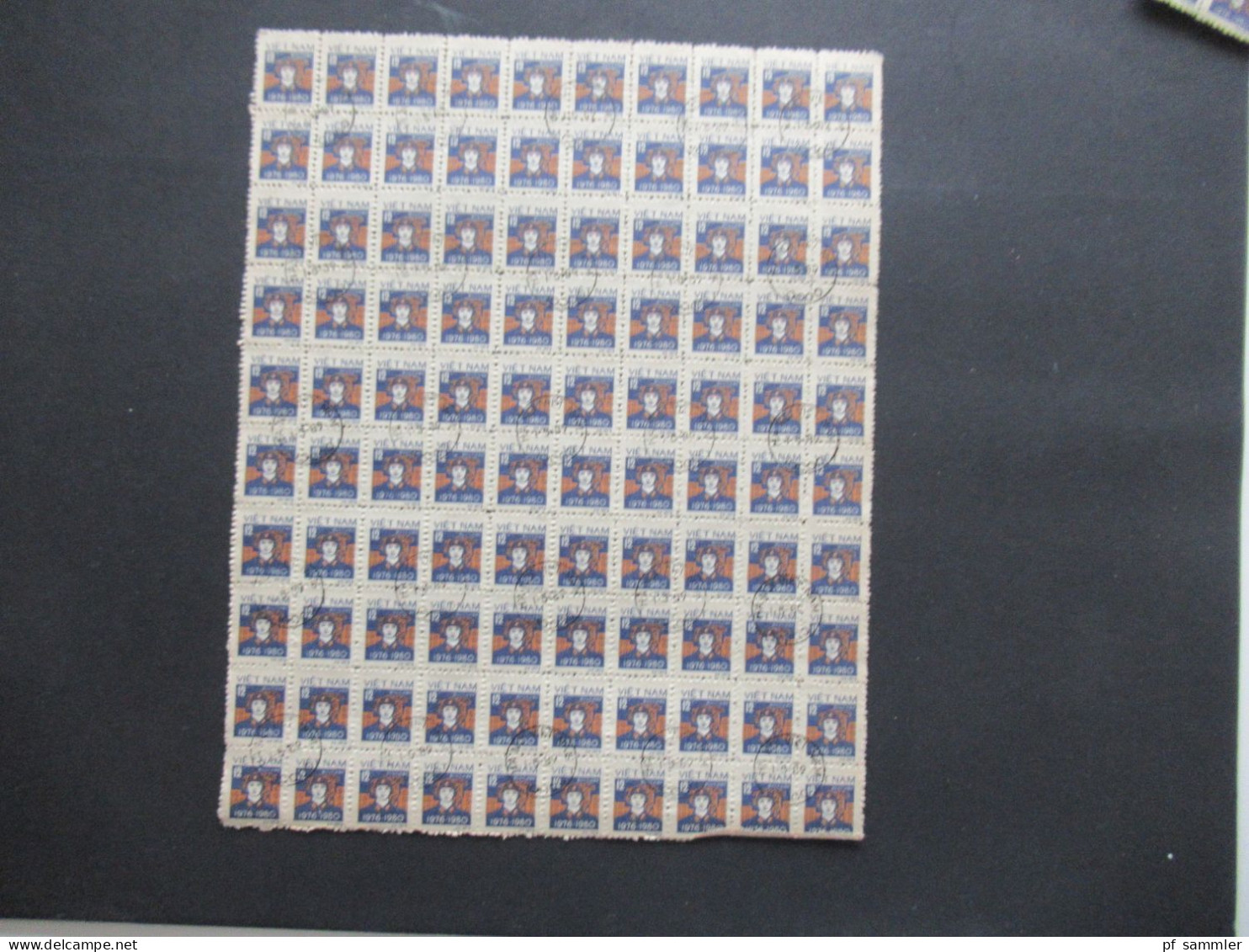 Asien Vietnam 1978 / 1980 Freimarken Motiv Soldat Buu Chinh 100er Bogenteile / Bogen (11 Stück) Mit Stempel Hanoi - Vietnam