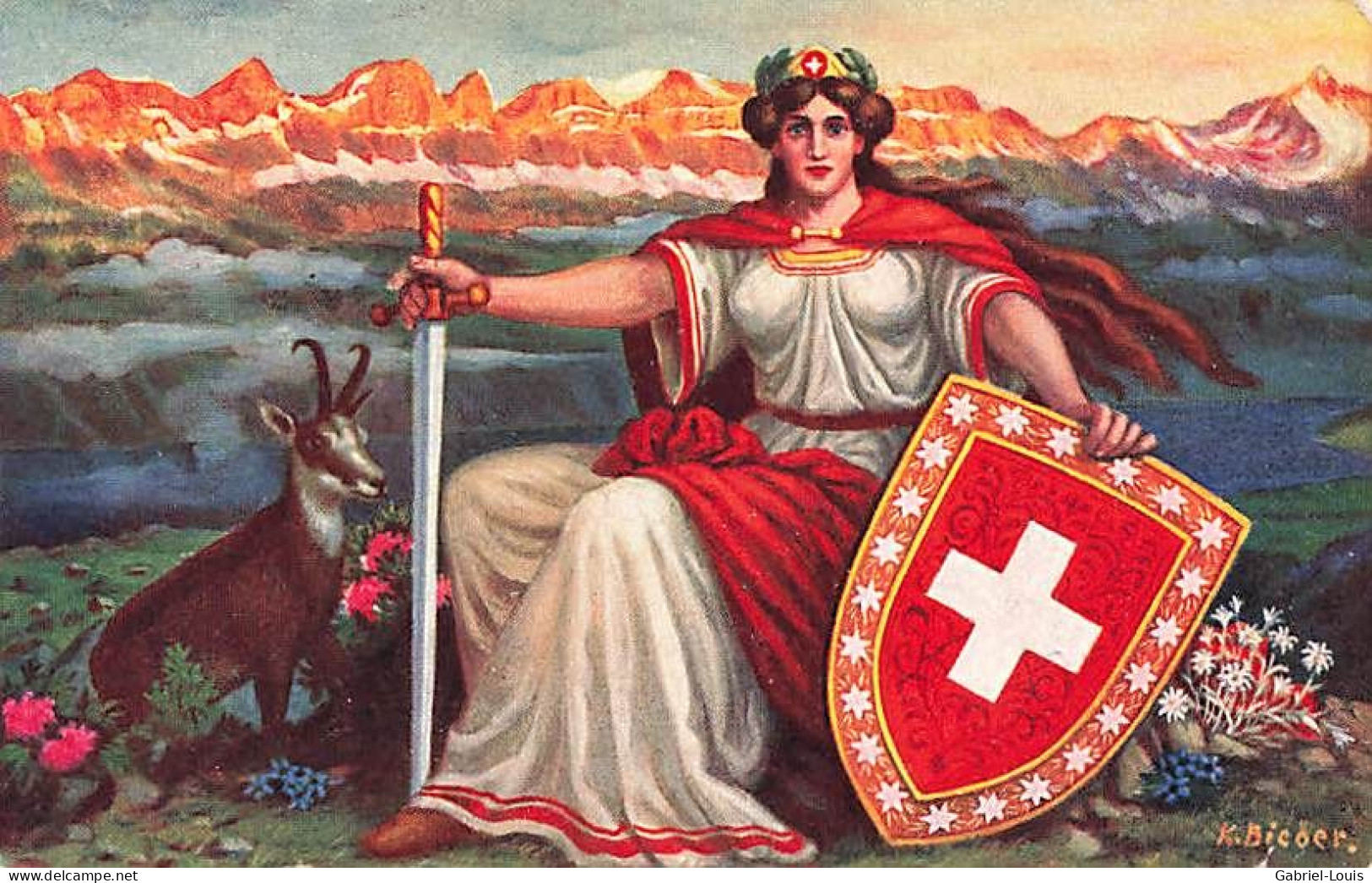 Alpenkönigin Reine De Alpes  Helvetia - Alpenkönigin Reine Des Alpes - Chamois - Gämse Guerre 1914-18 Schweiz Suisse - Gams
