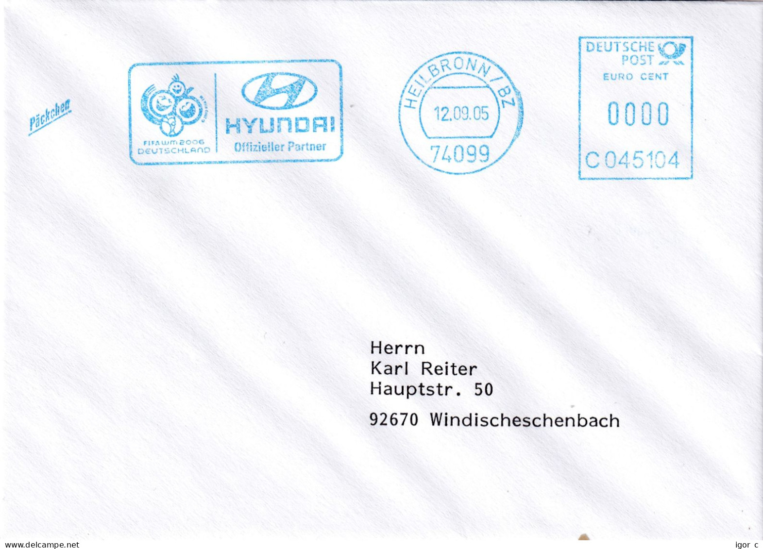 Germany 2005 Cover; Football Fussball Soccer Calcio FIFA World Cup Germany Logo EMA Meter Freistempel Hyundai Heilbronn - 2006 – Germany