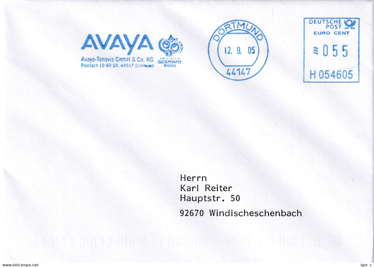 Germany 2005 Cover; Football Fussball Soccer Calcio FIFA World Cup Germany Logo EMA Meter Freistempel Avaya Dortmund - 2006 – Germany