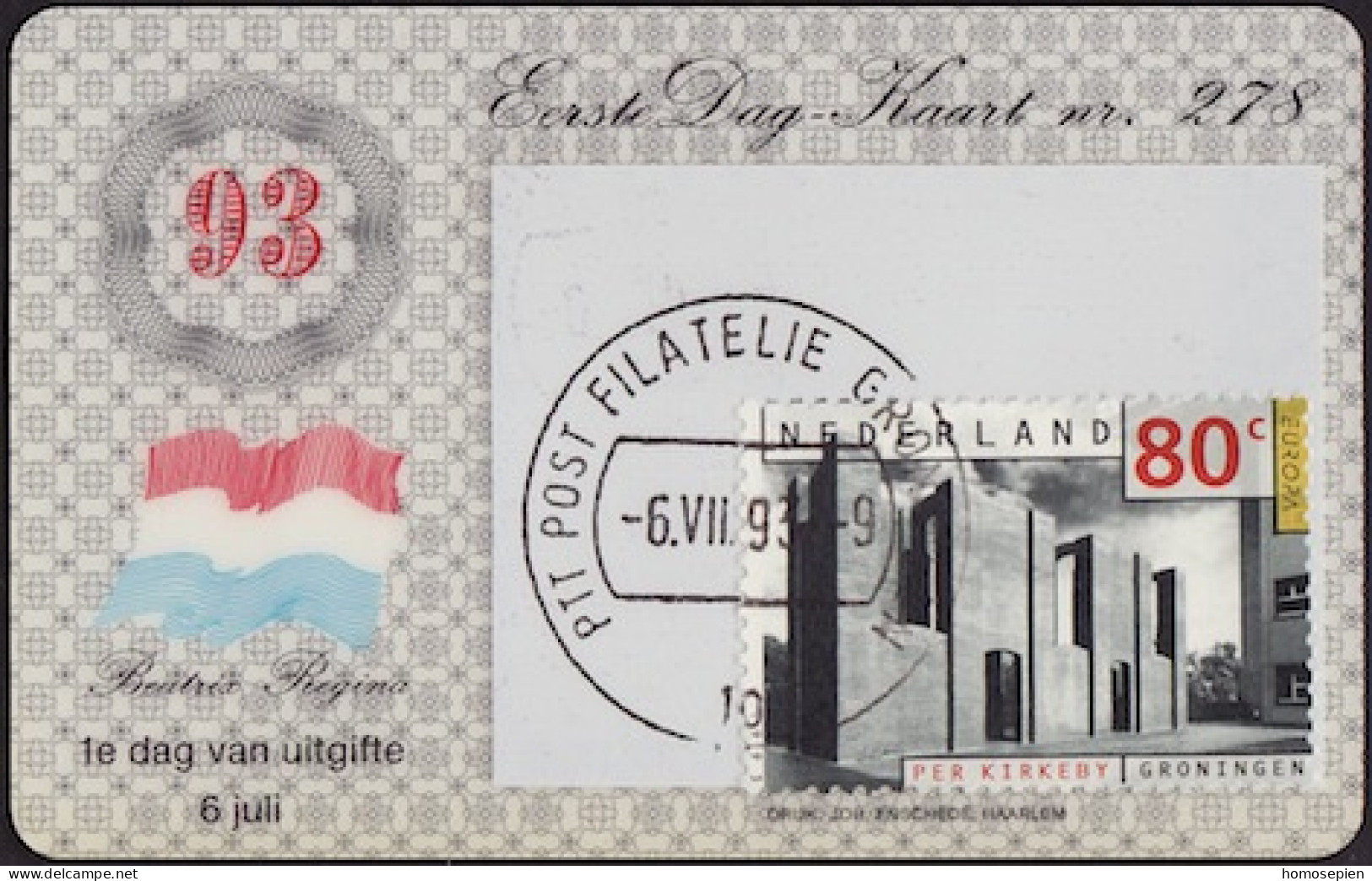 Pays Bas - Netherlands - Niederlande CPH 1993 Y&T N°1446 - Michel N°1482 - 80c EUROPA - Carte Philatélique - Maximum Cards