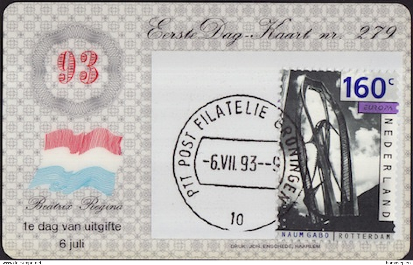 Pays Bas - Netherlands - Niederlande CPH 1993 Y&T N°1447 - Michel N°1483 - 160c EUROPA - Carte Philatélique - Maximum Cards