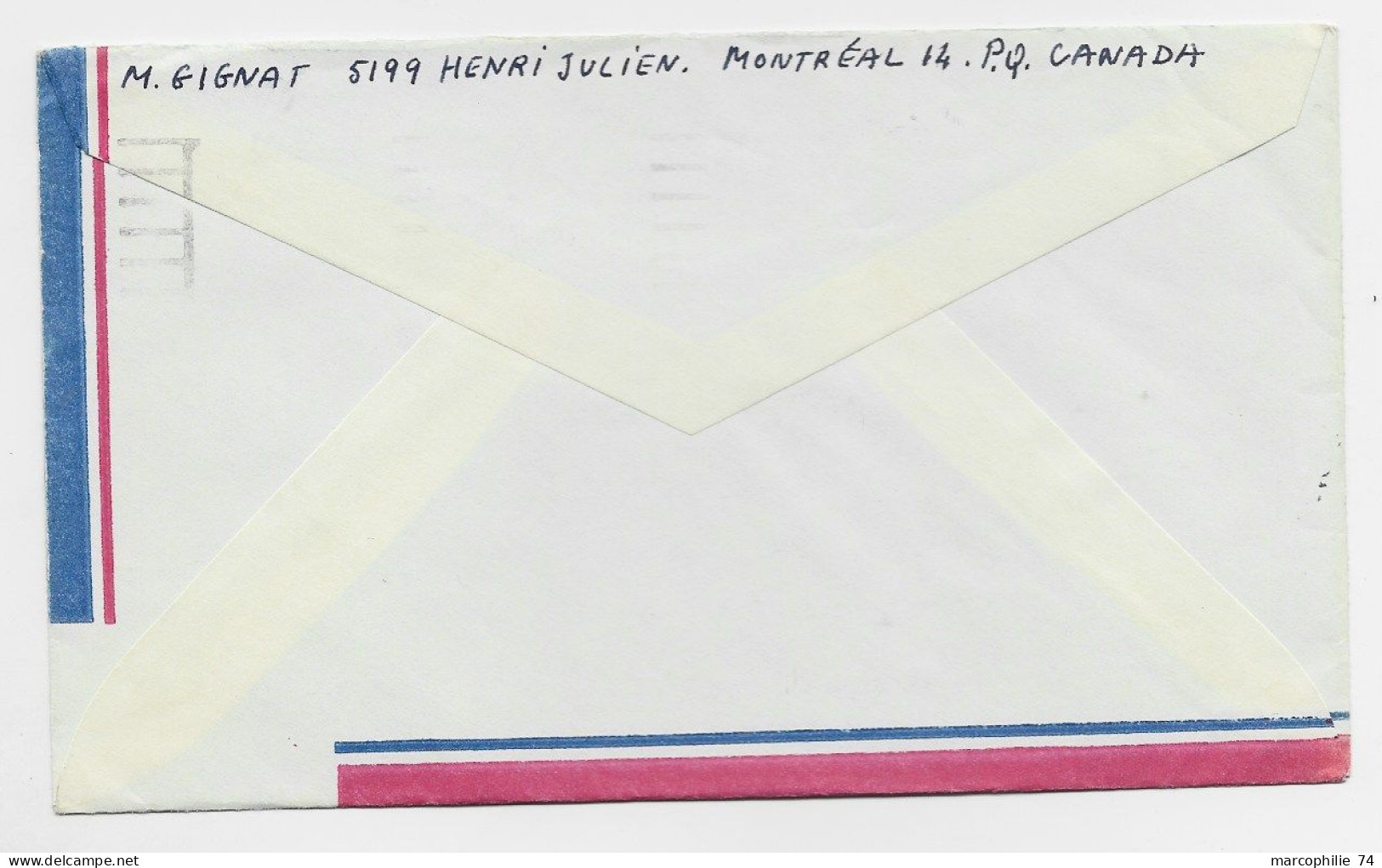 CANADA 5CX3 LETTRE COVER AIR MAIL MONTREAL 1968 TO FRANCE - Covers & Documents