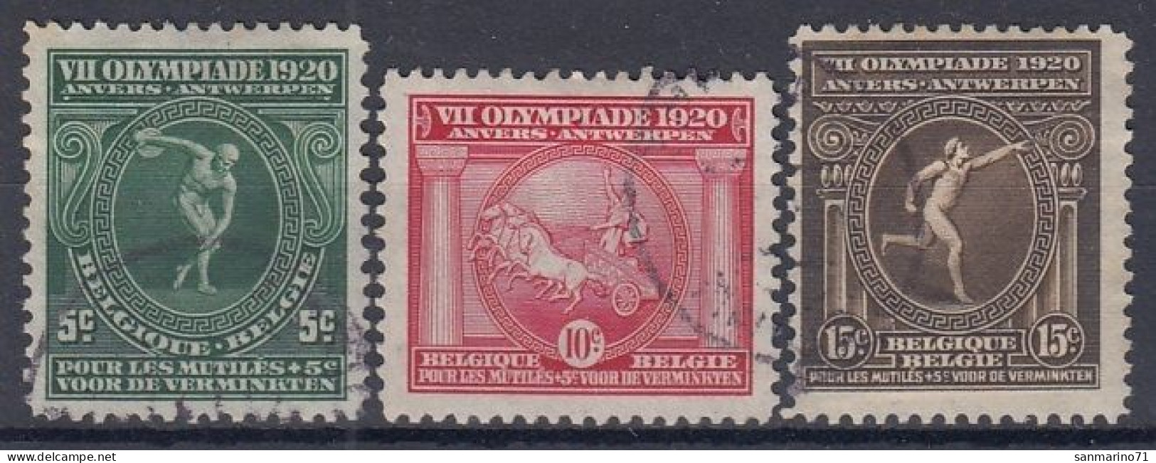 BELGIUM 159-161,used,falc Hinged - Zomer 1920: Antwerpen