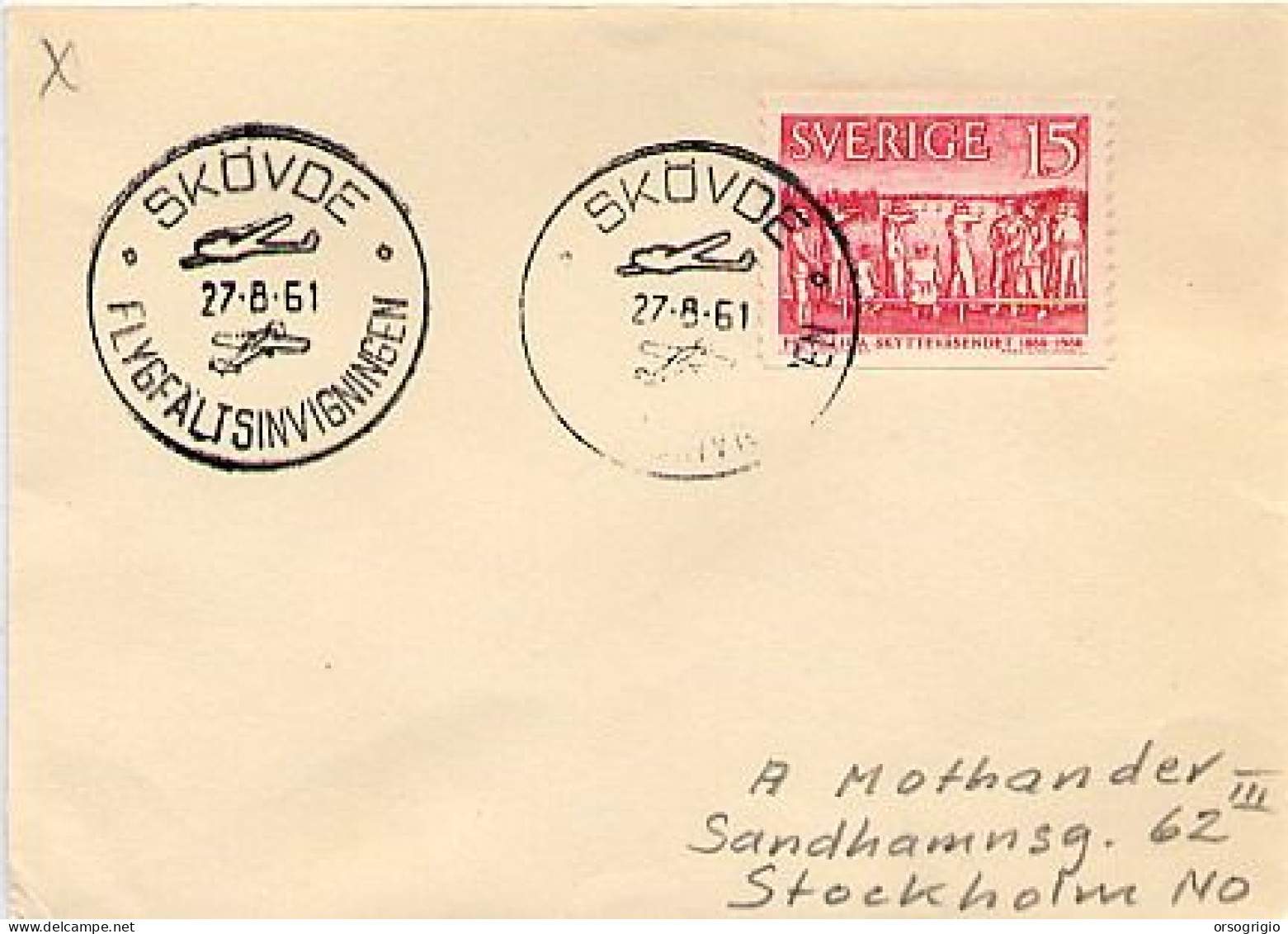 SVERIGE - FLYGPLATSEN  -  SKOVDE - EVEROD - ARLANDA - Storia Postale