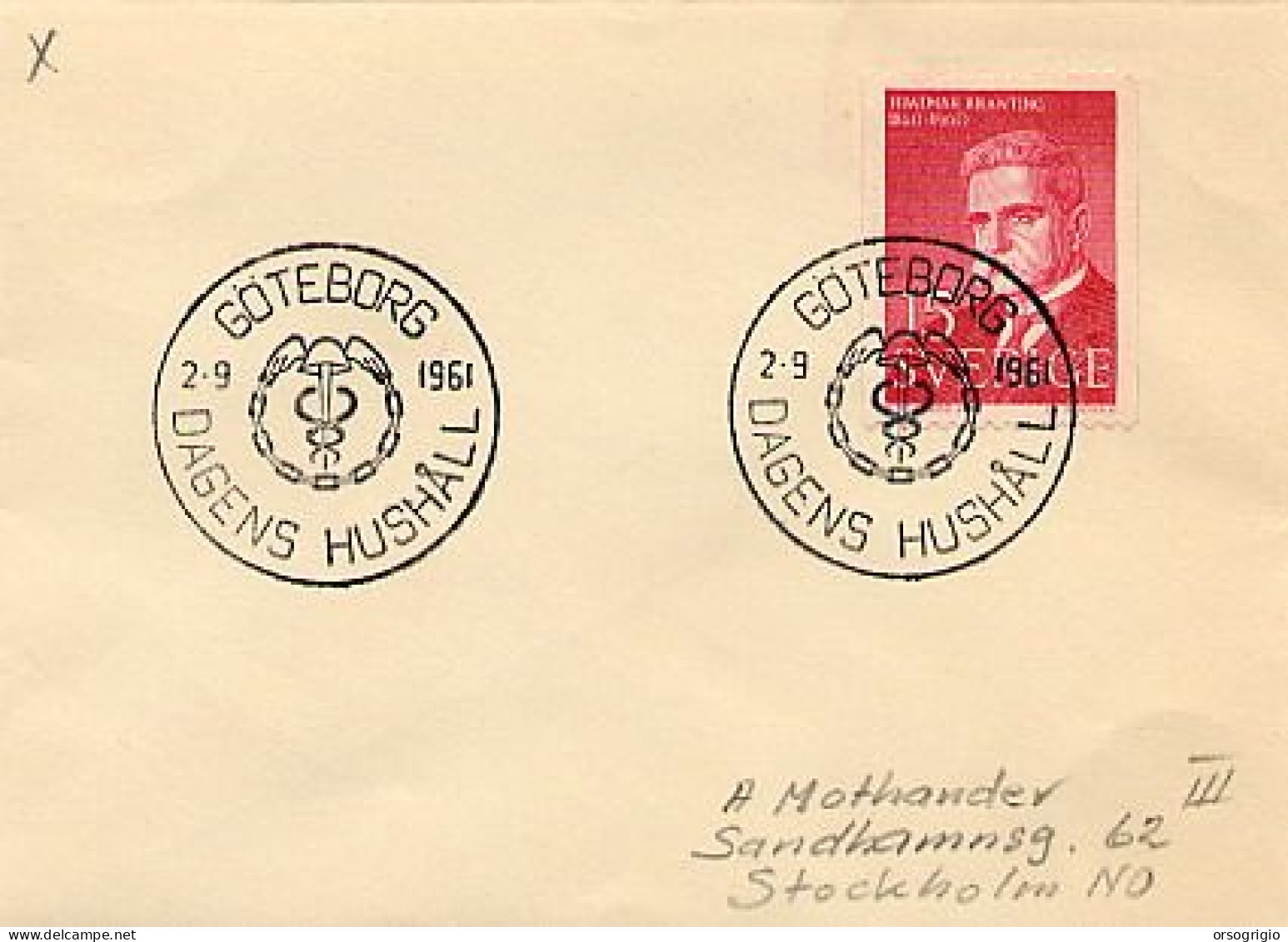 SVERIGE - GOTEBORG  - GIORNATA DELLA FAMIGLIA 1961 - Cartas & Documentos