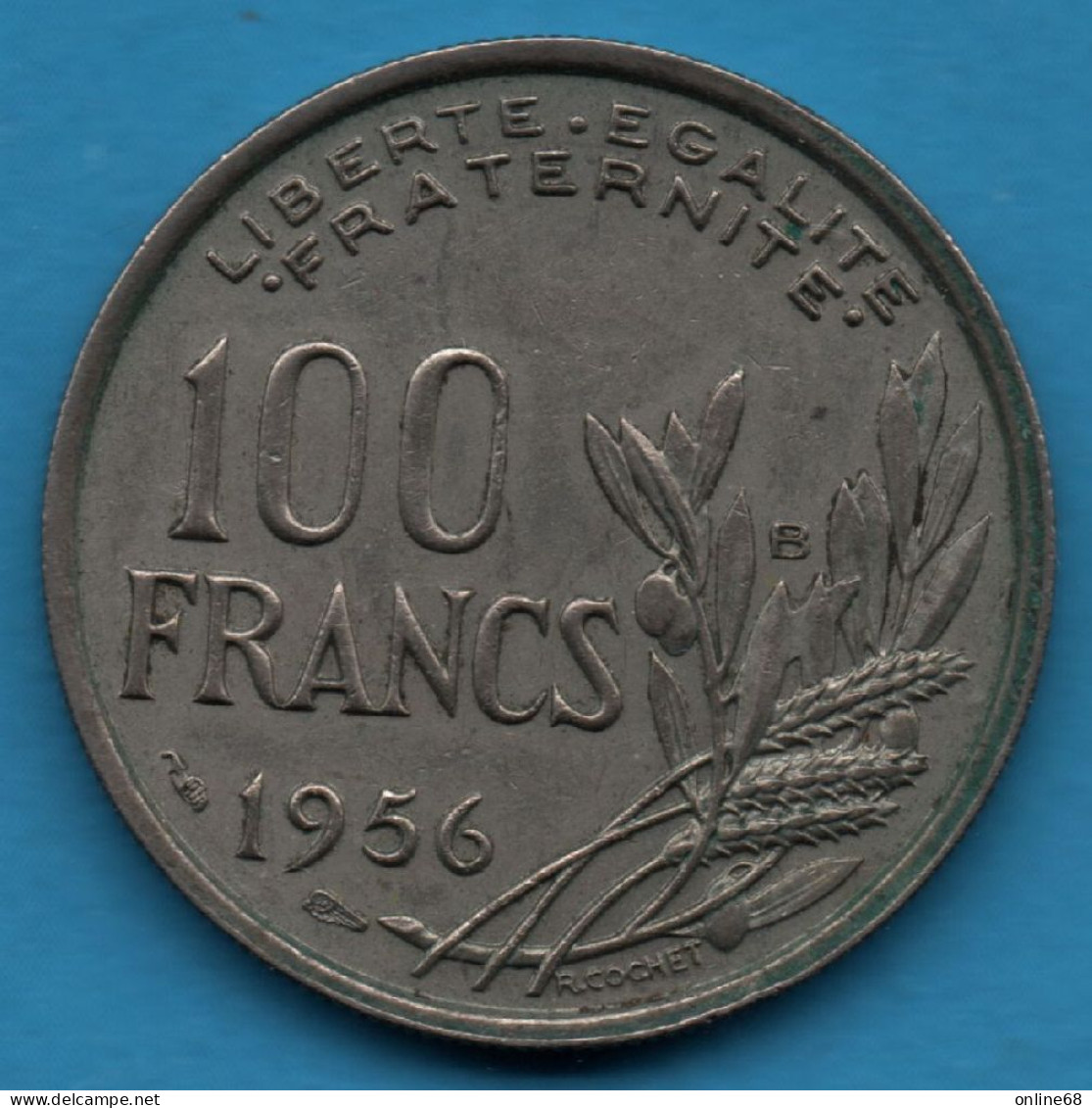 FRANCE 100 FRANCS 1956 B F# 450, KM# 919, Gad# 897 Cochet - 100 Francs