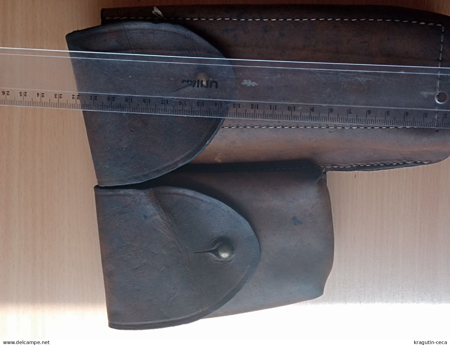 ARMY LEATHER AMMUNITION VINTAGE HOLSTER ERA AFTER WW2 AMMO POUCH CASE MAYBE Thompson HALFTER ETUI ARMEE - Equipement