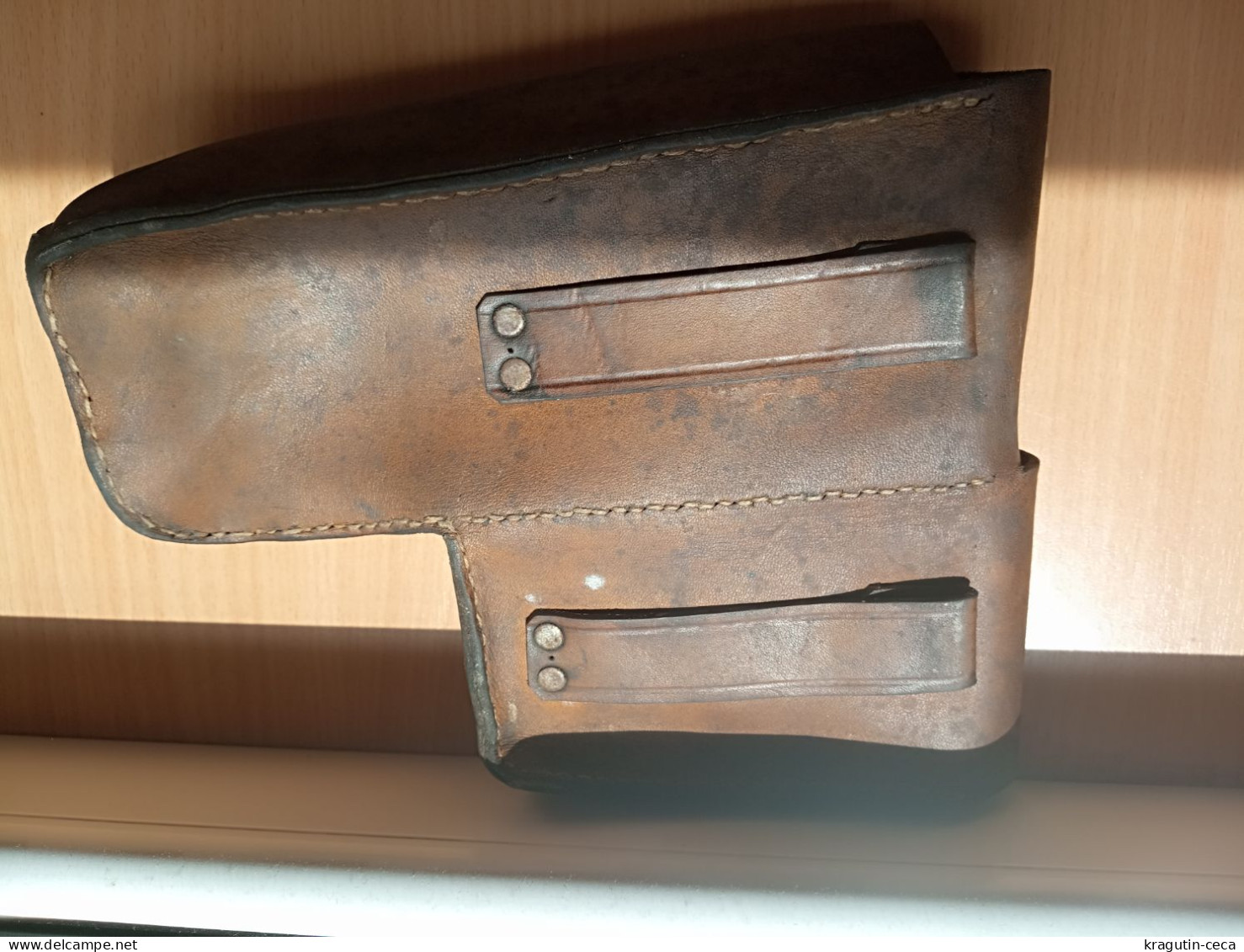 ARMY LEATHER AMMUNITION VINTAGE HOLSTER ERA AFTER WW2 AMMO POUCH CASE MAYBE Thompson HALFTER ETUI ARMEE